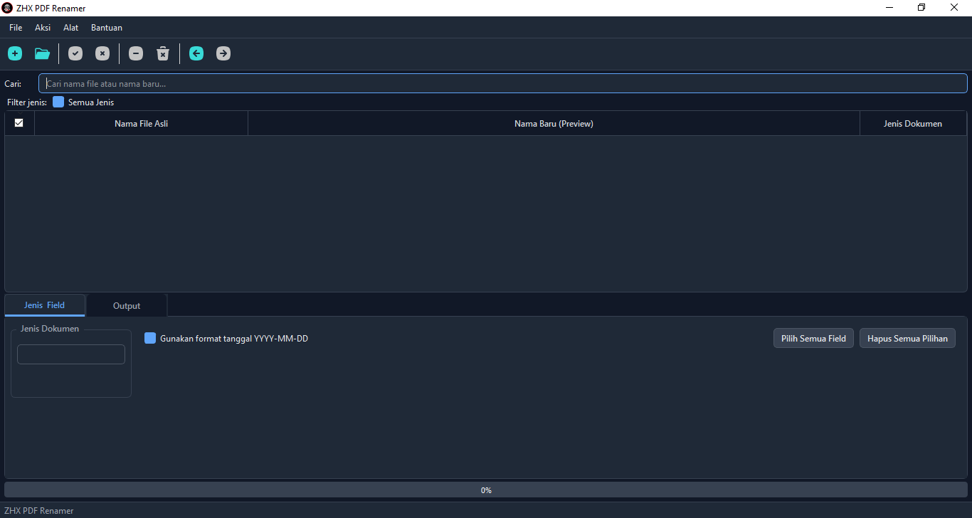ZHX PDF Renamer main screen